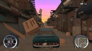 It just wouldn't be a Driver game without the opportunity to drive through some discarded cardboard boxes in an alleyway.